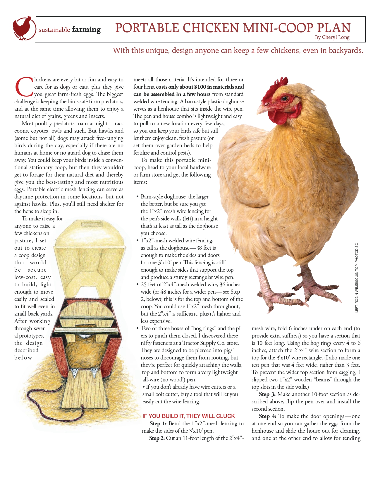 Portable Chicken Mini-Coop Plan